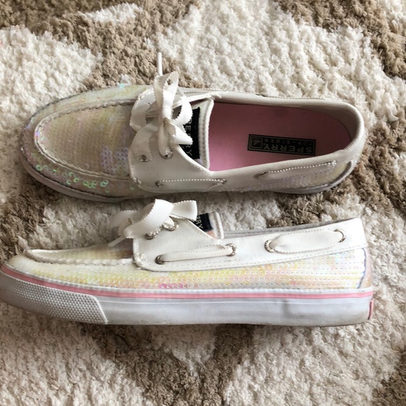 ⚡️SALE⚡️ Sperry white sequin boat shoes!!! - Picture 3 of 4